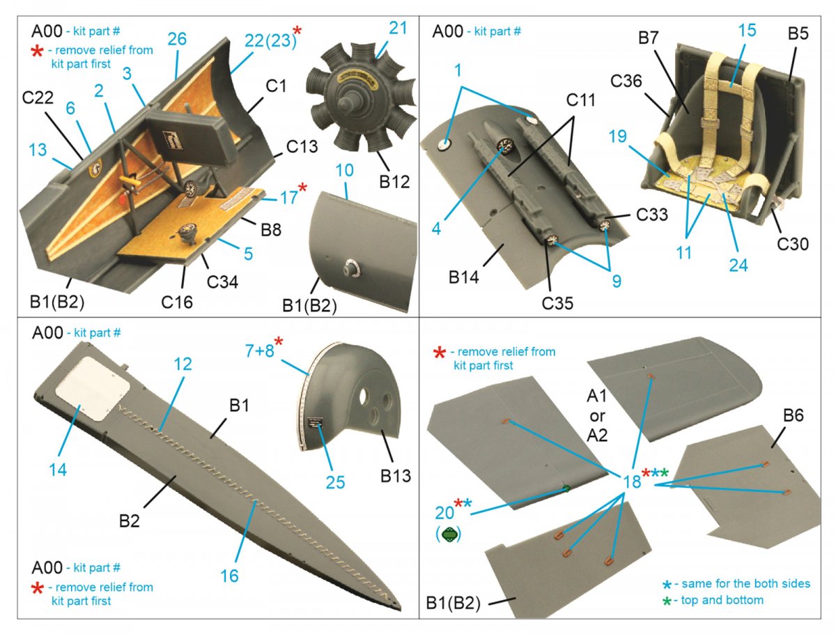 Intérieur imprimé en 3D et coloré sur papier décalcomanie Quinta Studio QD48298 Fokker EV-DVIII (Eduard) 1/48 – imagen 11
