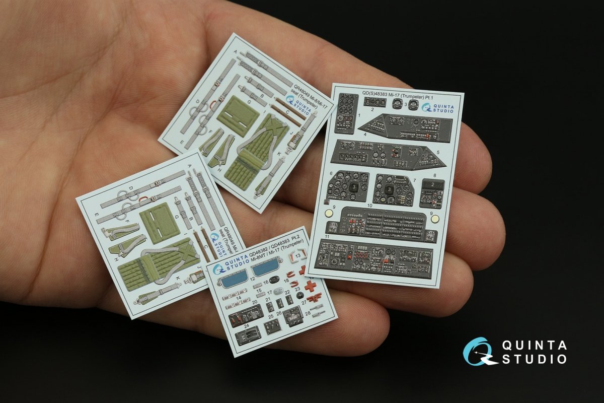 Intérieur imprimé en 3D et coloré sur papier décalcomanie Quinta Studio QD48383 Mi-17 (Trumpeter) 1/48 – Bild 3