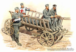 Master Box 3558 Route vers l&amp;#39;arrière (5 soldats allemands et 2 chevaux) (1/35)