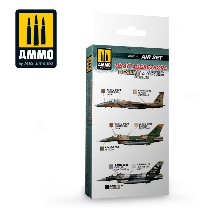 Munitions Mig Jimenez 7234 USAF AGGRESSORS, couleurs désert et arctique, lot de 6 x 17 ml – Bild 2