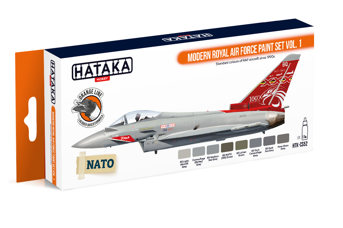Coffret de peinture Hataka HTK-CS52 Modern Royal Air Force vol. 1 (8x17ml)