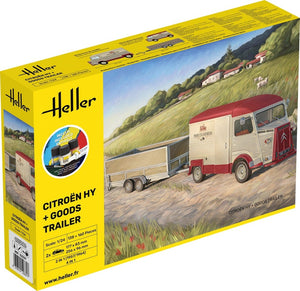Heller 52331 Kit de Démarrage Citroën Hy + Remorque de Marchandises 1/24