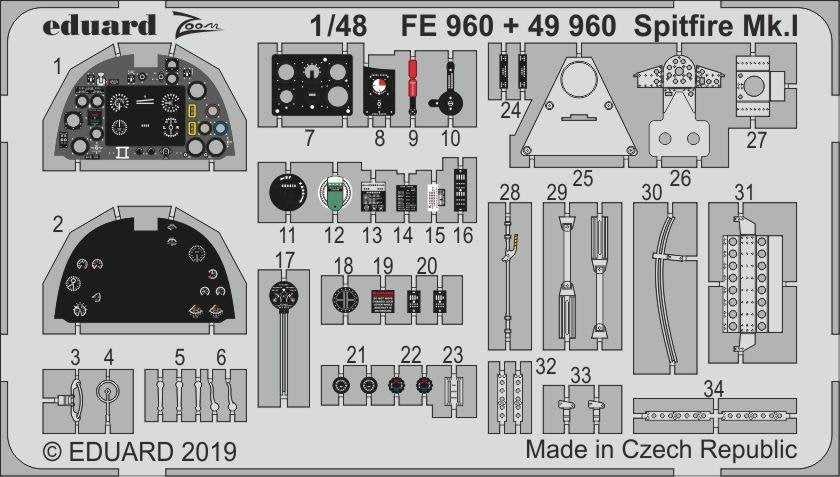 Eduard 49960 Spitfire Mk. et Tamiya au 1/48