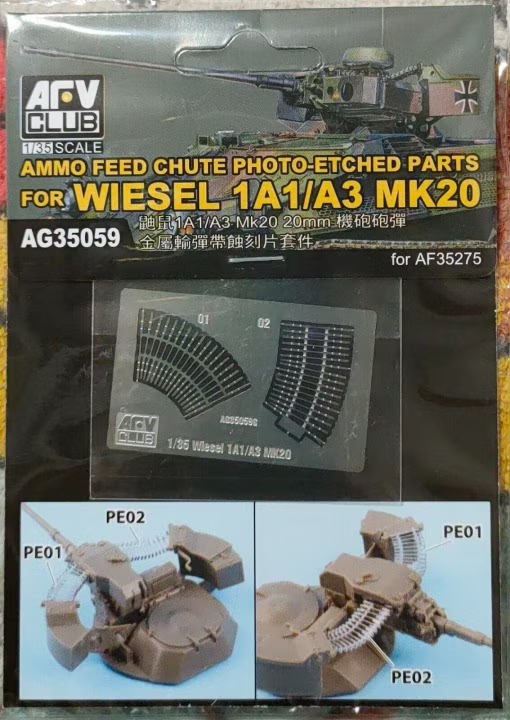 AFV Club AG35059 Goulotte d'alimentation en munitions PE pour Wiesel 1A1/A3 Mk20 1/35