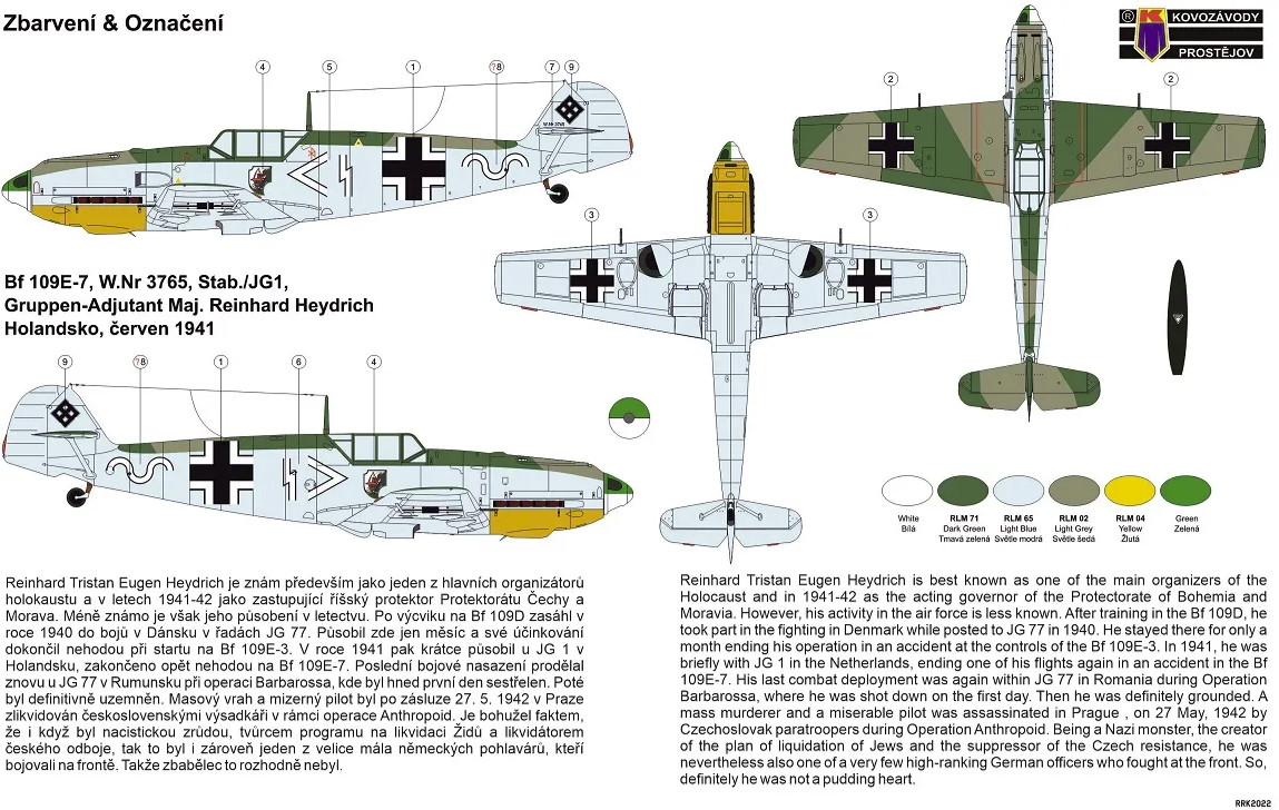 Kovozavody Prostejov CLK0007 Bf 109E-7 Reinhard Heydrich 1/72 – image 2
