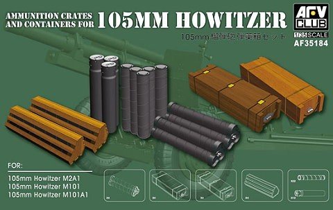 AFV Club 35184 Caisses et conteneurs de munitions pour obusier de 105 mm (1/35)
