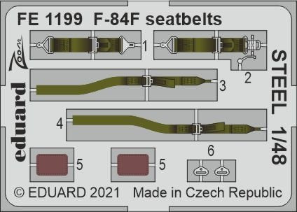 Ceintures de sécurité Eduard FE1199 F-84F STEEL KINETIC 1/48
