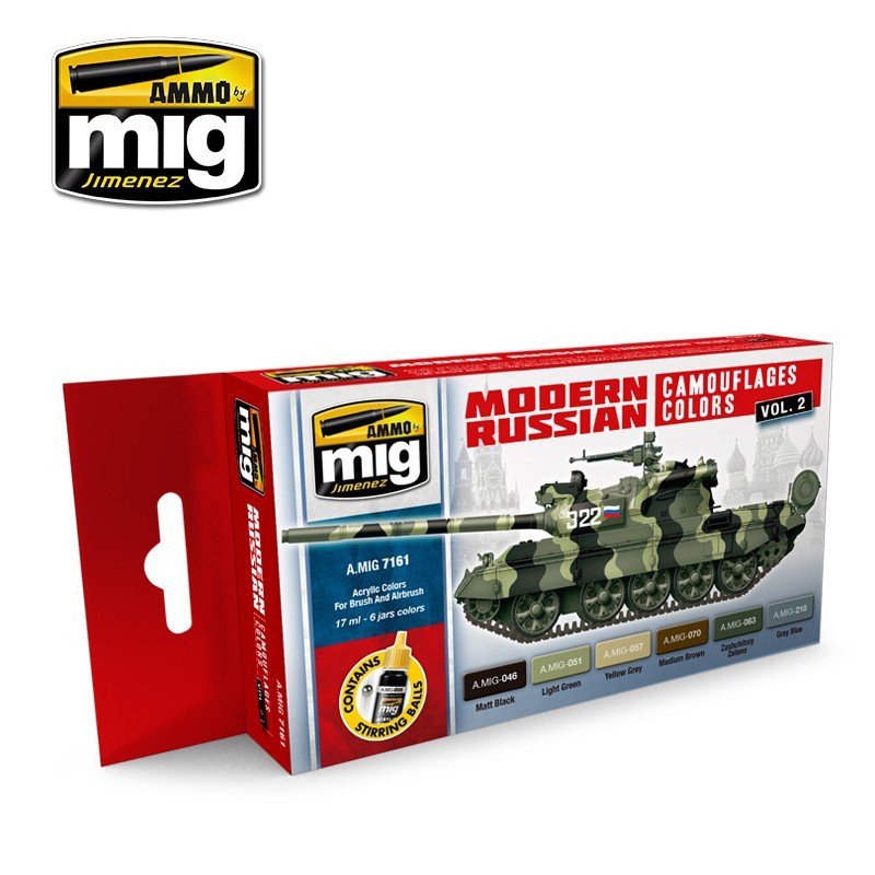 AMMO Mig 7161 Couleurs de camouflage russes modernes Vol. 2 (6 x 17 ml)