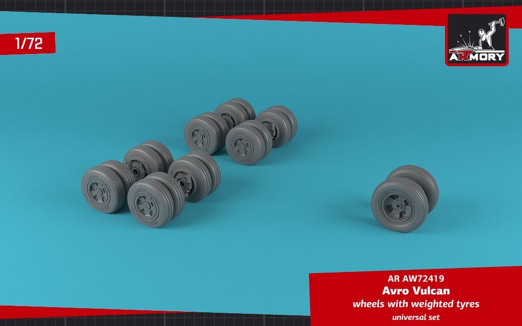 Roues AVRO Vulcan Armory Models AW72419 avec pneus lestés 1/72
