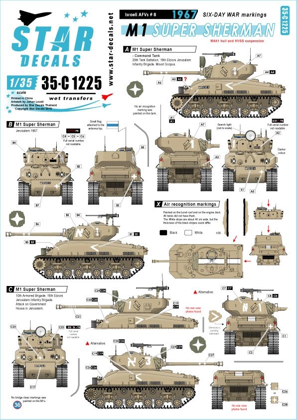 Star Decals 35-C1225 Véhicules blindés israéliens 8 1/35