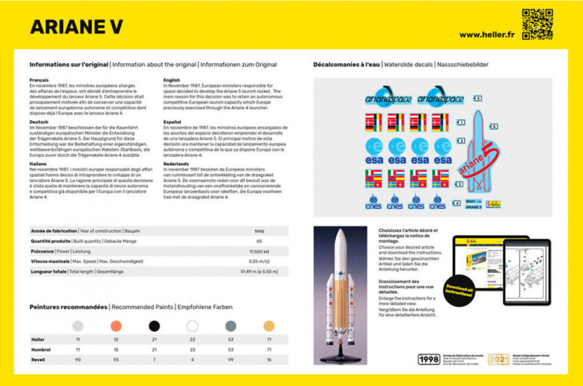 Heller 56441 KIT DE DÉMARRAGE Ariane 5 1/125 – immagine 2