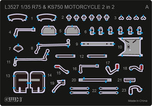 Great Wall Hobby L3527 Motos allemandes de la Seconde Guerre mondiale R75 et KS750 2 en 2 1/35 – imagen 3