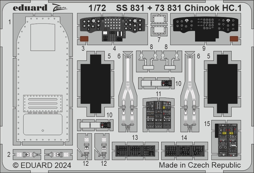 Eduard BIG72185 Chinook HC.1 detail set Airfix 1/72 – zdjęcie 6