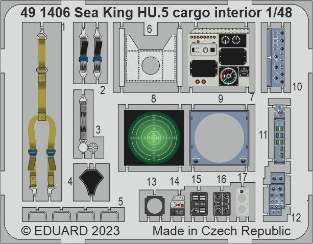 Intérieur cargo Eduard 491406 Sea King HU.5 Airfix 1/48