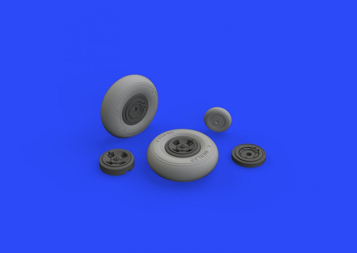 Roues Eduard 632129 Spitfire Mk. IX à 4 rayons avec pneu lisse TAMIYA 1/32 – Bild 2