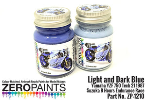 Kit de peinture Zero Paints ZP-1210 Bleu clair et bleu foncé pour Yamaha YZF 750 Tech 21 (2 x 30 ml) – immagine 2