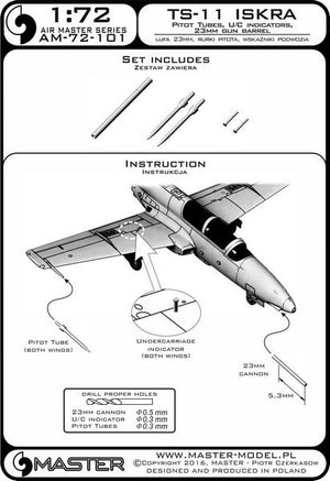 Master AM-72-101 TS-11 Iskra - Tubes pilotes et canon de 23 mm 1/72 – image 3
