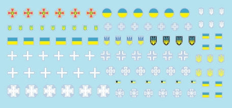 Star Decals 72-A1150 Guerre en Ukraine n° 12 : Insignes de chars et véhicules blindés ukrainiens. Quelques exemples des nombreux insignes variés observés en 2022-2023 (échelle 1/72). – Bild 2