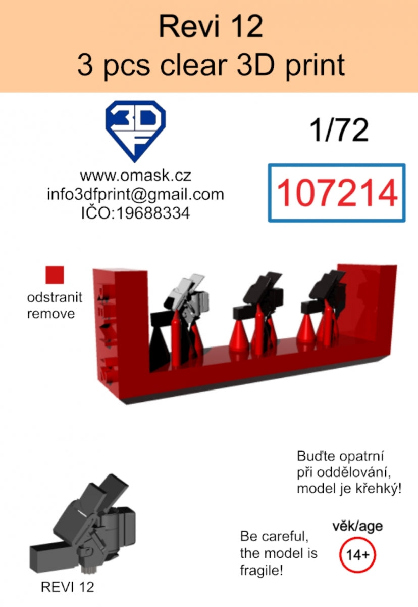 Omask 107214 Revi 12 impression 3D transparente (3 pièces) 1/72  – imagen 2