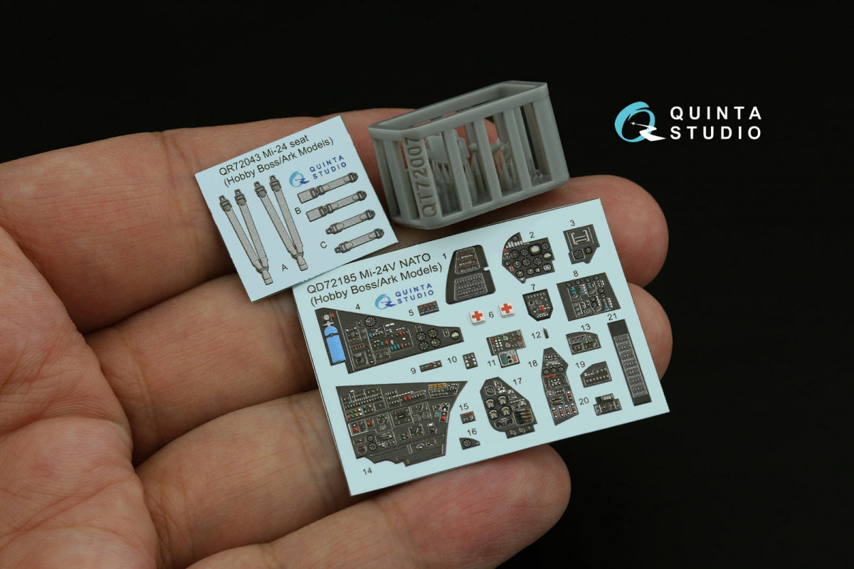 Intérieur imprimé en 3D et coloré sur papier décalcomanie pour Mi-24V OTAN (QD+72185 de Quinta Studio, Hobby Boss/ARK Models) (avec pièces en résine imprimées en 3D) à l&amp;#39;échelle 1/72 – Bild 2