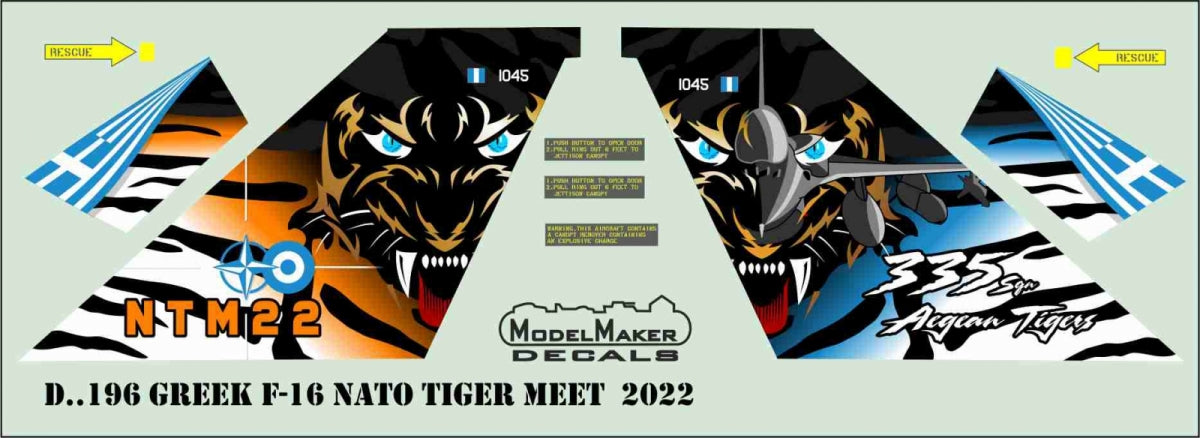 ModelMaker Decals D48196 Greek F-16 NATO Tiger Meet 2022 1/48 – zdjęcie 3