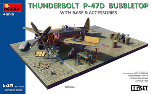 MiniArt 48018 THUNDERBOLT P-47D BUBBLETOP AVEC SOCLE ET ACCESSOIRES. GRAND ENSEMBLE 1/48