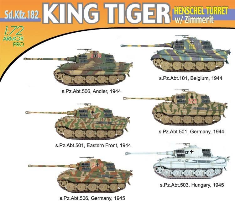 Dragon 7240 King Tiger Tourelle Henschel avec Zimm. (1/72) – image 2