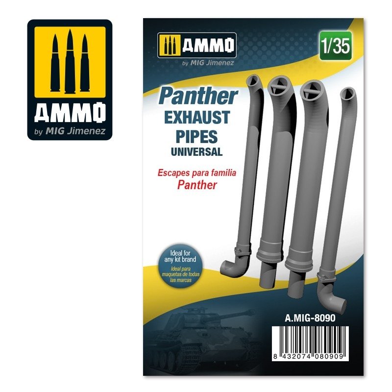Munitions pour Mig Jimenez 8090 Panther, tuyaux d&amp;#39;échappement universels 1/35