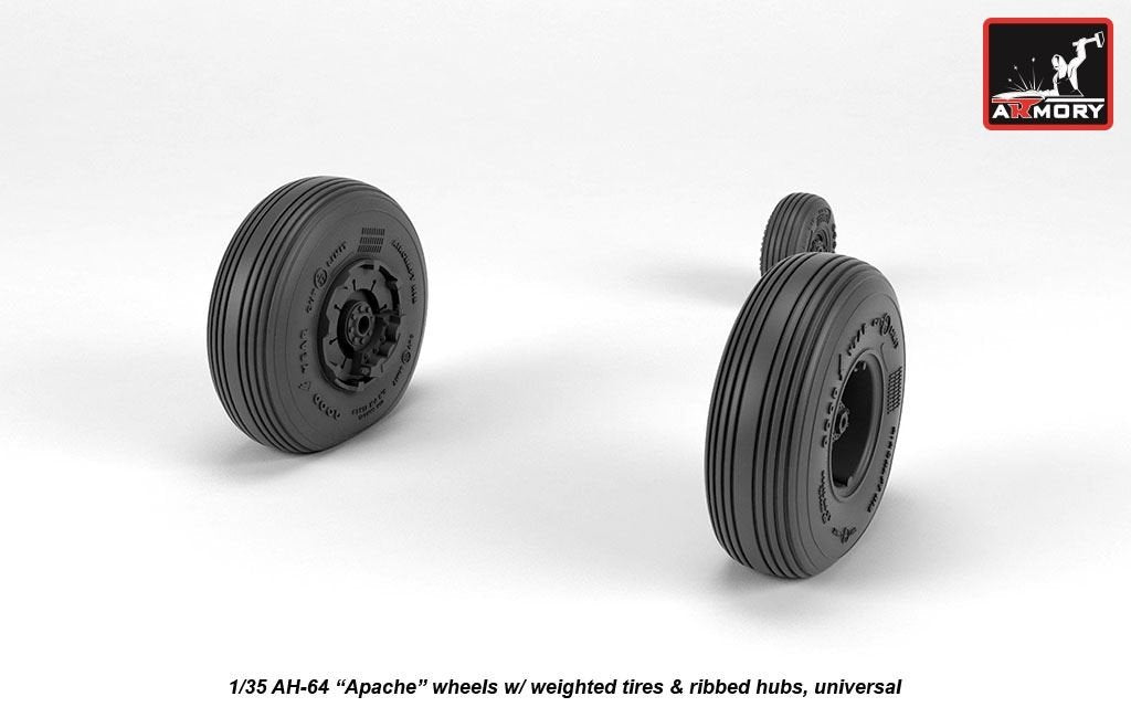 Roues Armory Models AW35305 AH-64 Apache avec pneus lestés, moyeux nervurés 1/35 – Bild 4