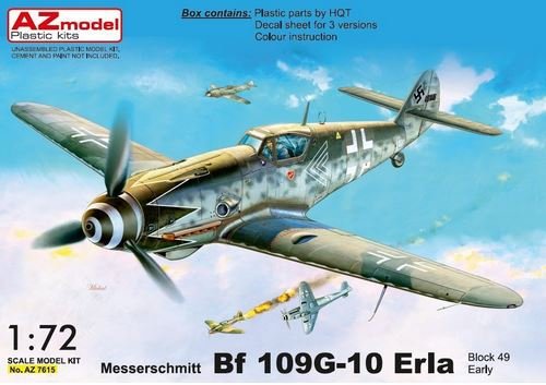 Maquette AZ7615 Bf-109G-10 Erla (première version) bloc 49XX 1/72
