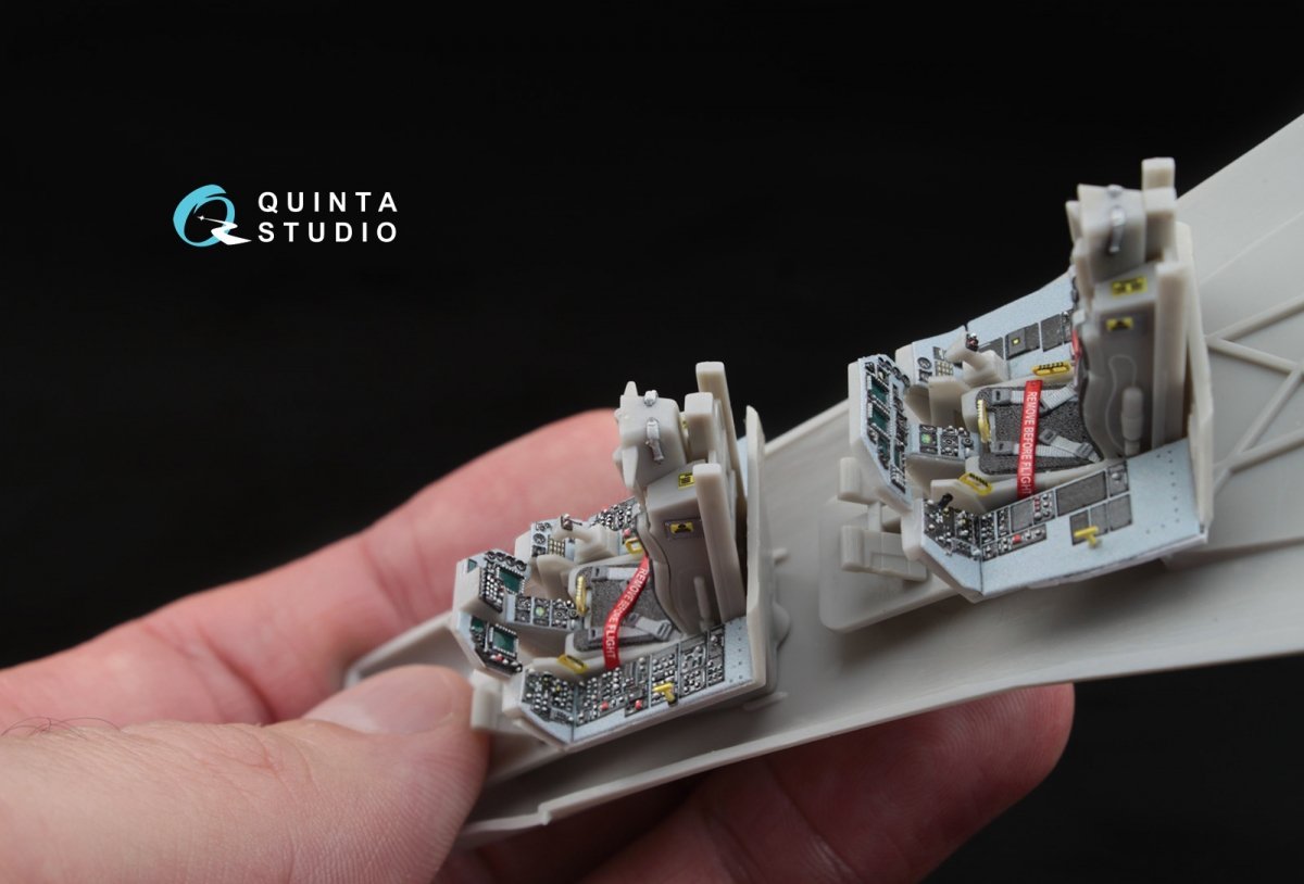 Intérieur imprimé en 3D et coloré sur papier décalcomanie Quinta Studio QD48032 F-16D (pour maquette Hasegawa) 1/48 – image 7