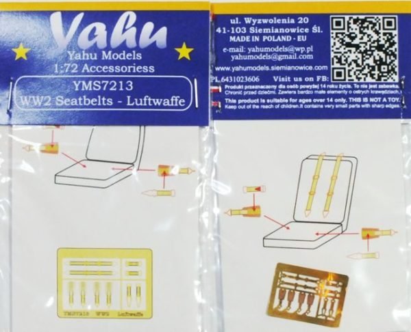 Ceintures de sécurité Yahu YMS7213 WW 2 – Luftwaffe 1/72