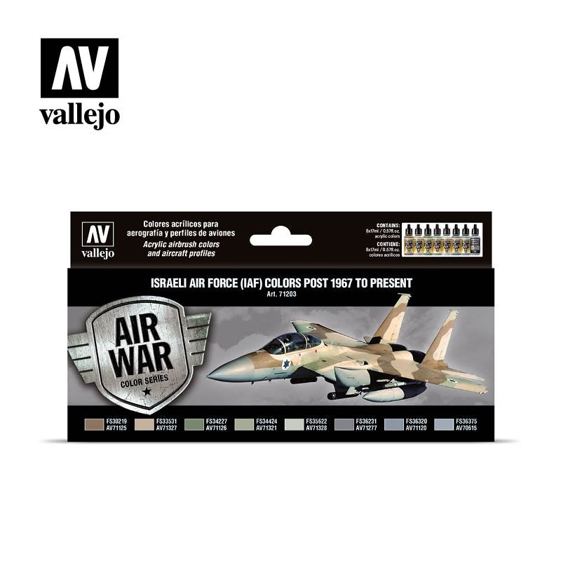 Coffret Vallejo 71203 Air War Color Series - Couleurs de l'Armée de l'Air israélienne (IAF), de 1967 à nos jours