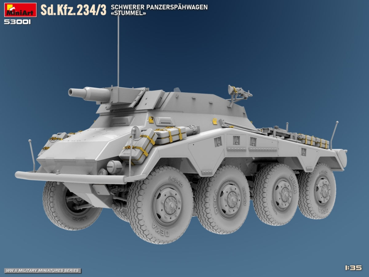 MiniArt 53001 Sd.Kfz.234/3 SCHWERER PANZERSPAHWAGEN STUMMEL 1/35 – zdjęcie 3