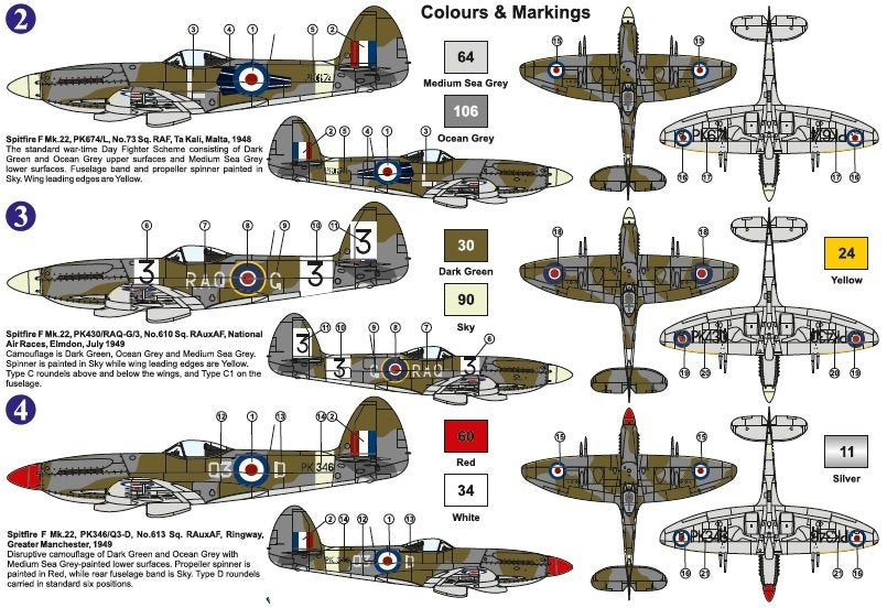Maquette AZ7640 Supermarine Spitfire Mk. 22 « Spitfire d&amp;#39;après-guerre » (modèle AZ7640), édition limitée à 500 exemplaires, échelle 1/72. – image 2
