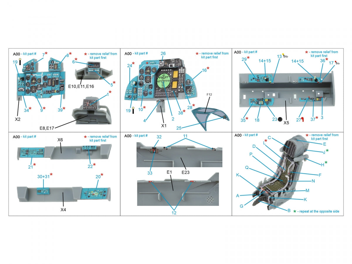 Intérieur imprimé en 3D et coloré sur papier décalcomanie Quinta Studio QD48504 MiG-31B (Hobby Boss) 1/48 – imagen 2