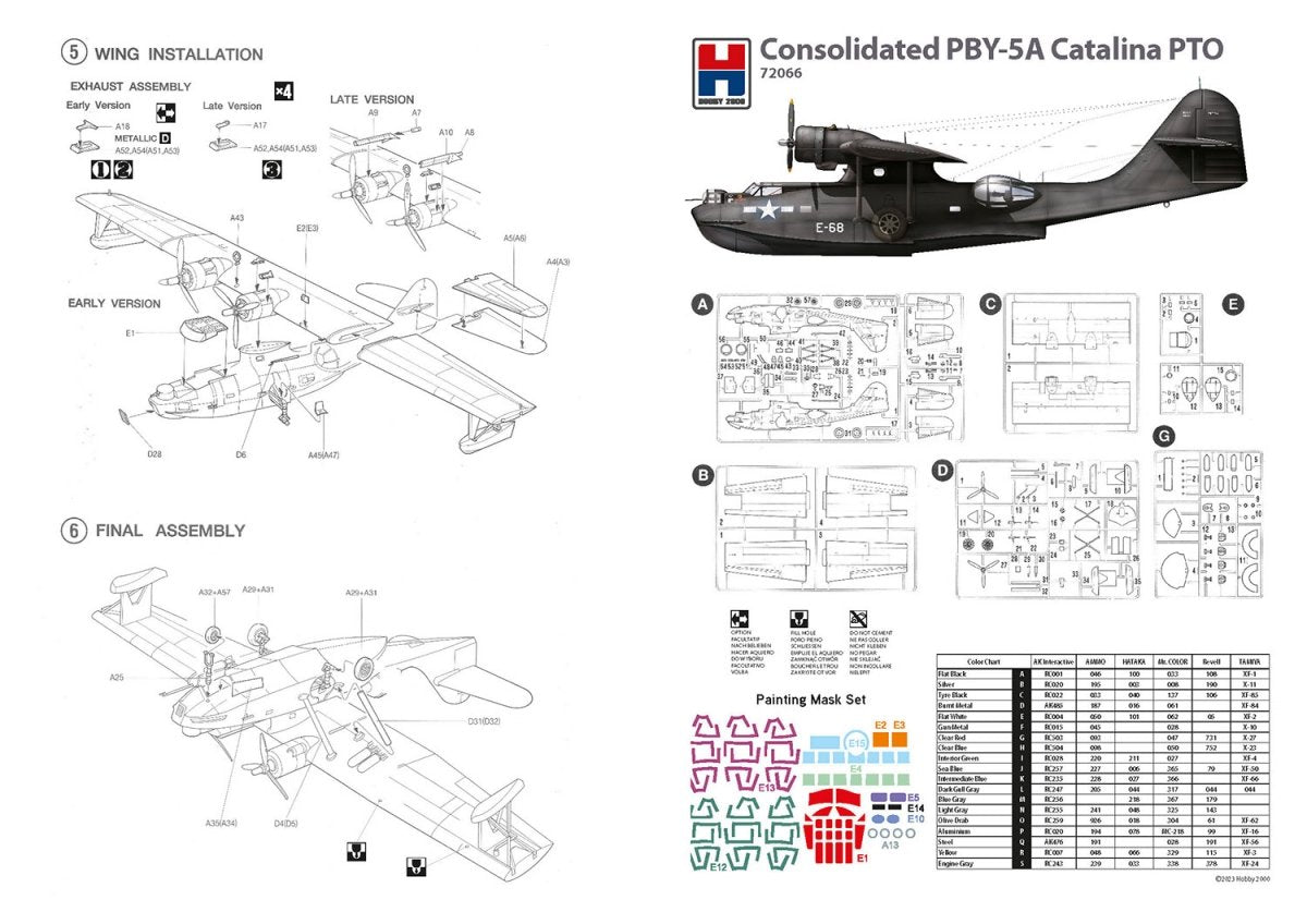 Hobby 2000 72066 Consolidated PBY-5A Catalina PTO (Academy + CARTOGRAF + MASQUES) 1/72 – immagine 2