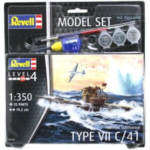 Maquette Revell 65154 du sous-marin allemand Type VII C/41 avec accessoires (1/350)