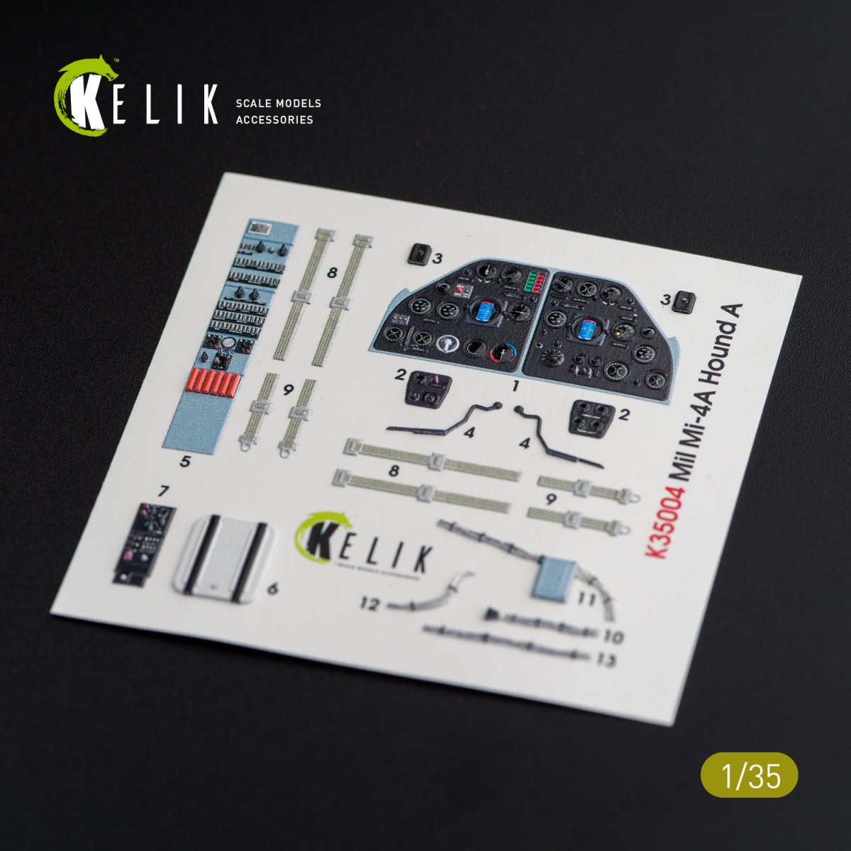 KELIK K35004 DÉCALCOMANIES 3D INTÉRIEURES MI-4 POUR MAQUETTE TRUMPETER 1/35