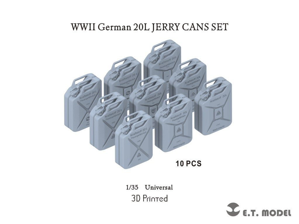 Ensemble de jerricans allemands de 20 L ET Model P35-242 de la Seconde Guerre mondiale (impression 3D) à l&amp;#39;échelle 1/35
