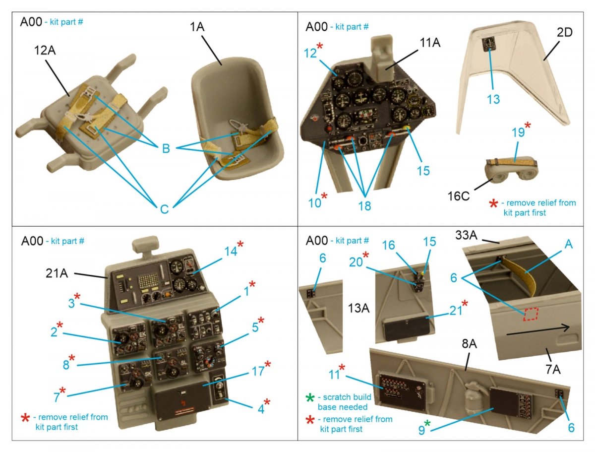 Intérieur imprimé en 3D et coloré sur papier décalcomanie Quinta Studio QD48289 Ar 196A-3 (Italeri) 1/48 – immagine 2