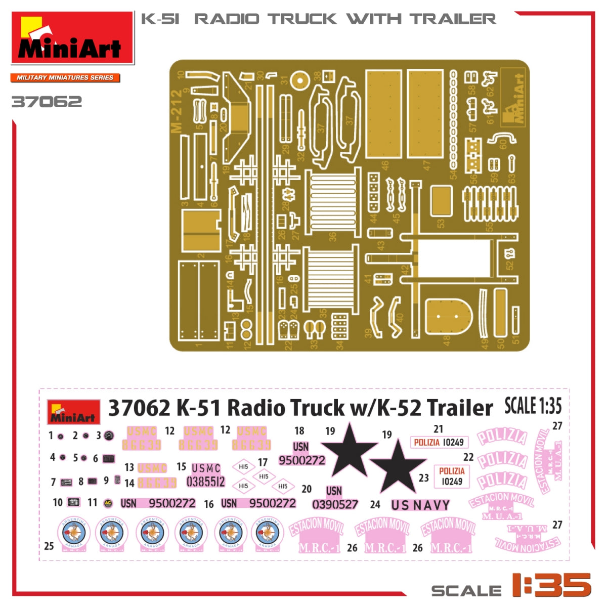 Miniart 37062 K-51 CAMION RADIO AVEC REMORQUE 1/35 – image 2