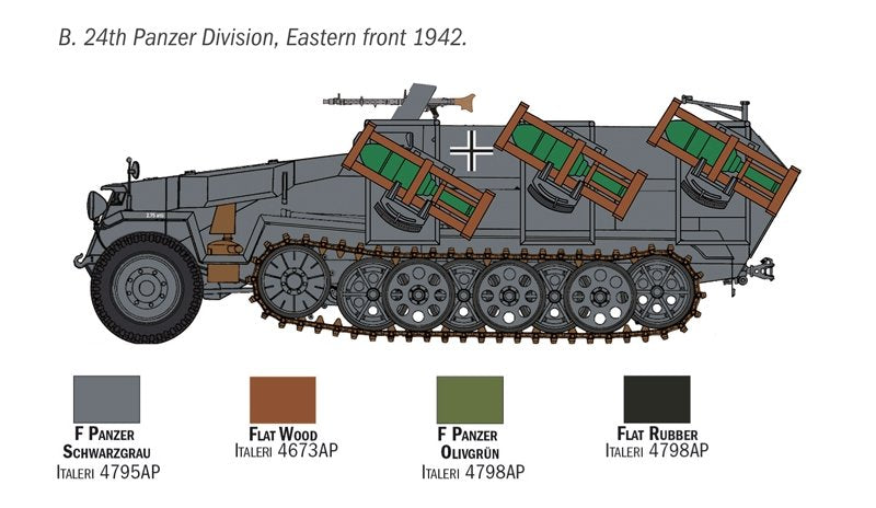 Italeri 7080 SD. Kfz. 251/1 Wurfrahmen Stuka zu Fuss 1/72 – imagen 2