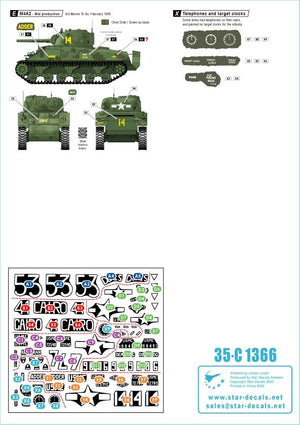 Star Decals 35-C1366 GUERRES DU PACIFIQUE AMÉRICAINES - IWO JIMA Chars Sherman USMC 1/35 – immagine 2