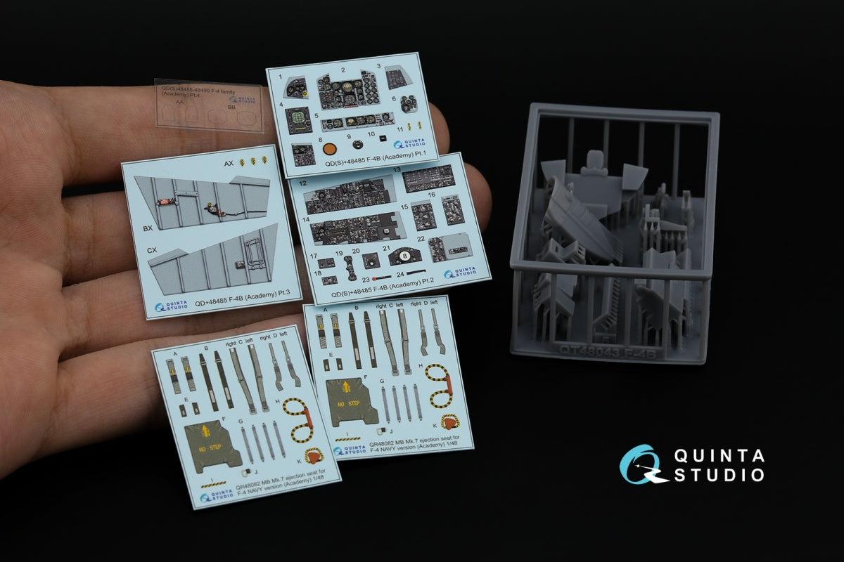 Intérieur imprimé en 3D et coloré sur papier décalcomanie (Academy) du F-4B Phantom II de Quinta Studio QD+48485 (avec pièces en résine imprimées en 3D) à l&amp;#39;échelle 1/48 – image 2