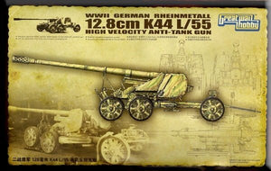 Maquette Great Wall Hobby L3523 Canon antichar allemand Rheinmetall 12,8 cm K44 L/55 à haute vélocité, Seconde Guerre mondiale, échelle 1/35