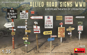MiniArt 35608 Panneaux de signalisation alliés Seconde Guerre mondiale. Théâtre d&amp;#39;opérations européen 1/35