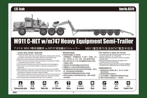Hobby Boss 85519 M911 C-HET avec semi-remorque pour engins lourds m747 (1/35)  – imagen 4