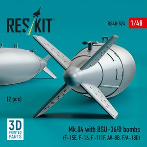 RESKIT RS48-0524 Mk.84 avec bombes BSU-36/B (2 pièces) imprimées en 3D) 1/48  – image 3