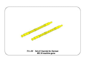 Aber 72L-50 Ensemble de 2 canons pour mitrailleuses allemandes MG34 (1/72) – image 4